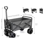 industrial foldable wagon cart  black dimension 1