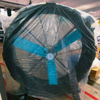 industrial floor standing fan with caster wheels for warehouse ventilation