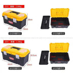 portable plastic tool box with handle 15 to 18 inch and removable tray dimensions