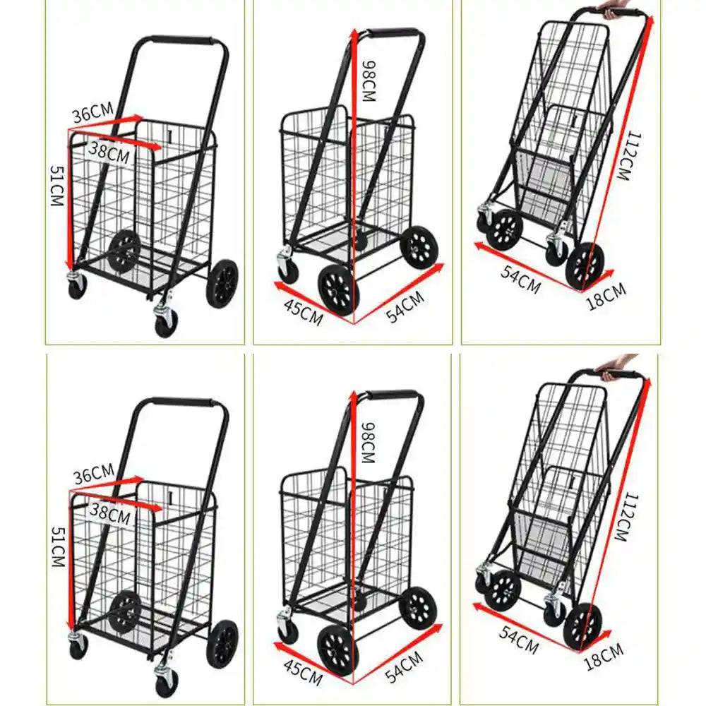 portable industrial utility cart foldable design for facility and site use
