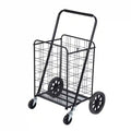 industrial utility cart with foldable wire basket for material handling
