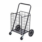 industrial utility cart with foldable wire basket for material handling

