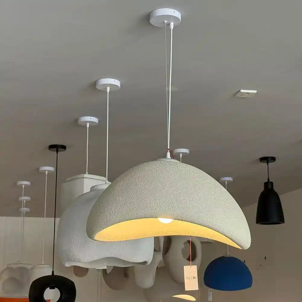 textured dome industrial pendant light suspended ceiling installation 1